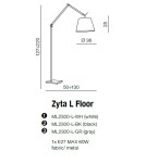 Lampy podłogowe z abażurem - AZzardo ZYTA FLOOR Czarny ML2300-L BK Podłogowa - produkt 2