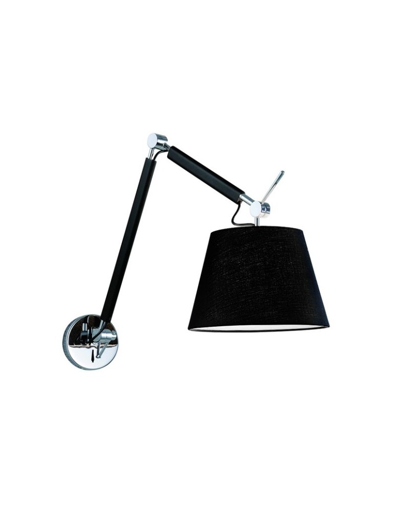 Kinkiety na wysięgniku - AZzardo ZYTA WALL S 1xE27 Czarny AZ1844 + Abażur 20cm kinkiet - produkt kolory-swiatla.pl 1
