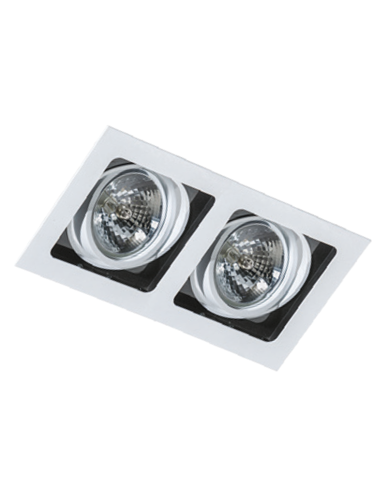 Lampy podtynkowe kierunkowe - Azzardo SISTO 2 WHITE/BLACK 2xES111 Wpuszczana Biały/Czarny AZ1447 - produkt kolory-swiatla.pl 1