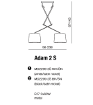 Lampy wiszące podwójne - AZzardo ADAM 2 S PENDANT Biały Wisząca AZ1842+AZ2602(2x) - produkt 3
