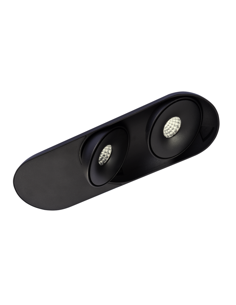 Azzardo TORONTO 2 BK LED 2x10W 2x680lm 3000K Wpust Wychylna Czarny AZ4065