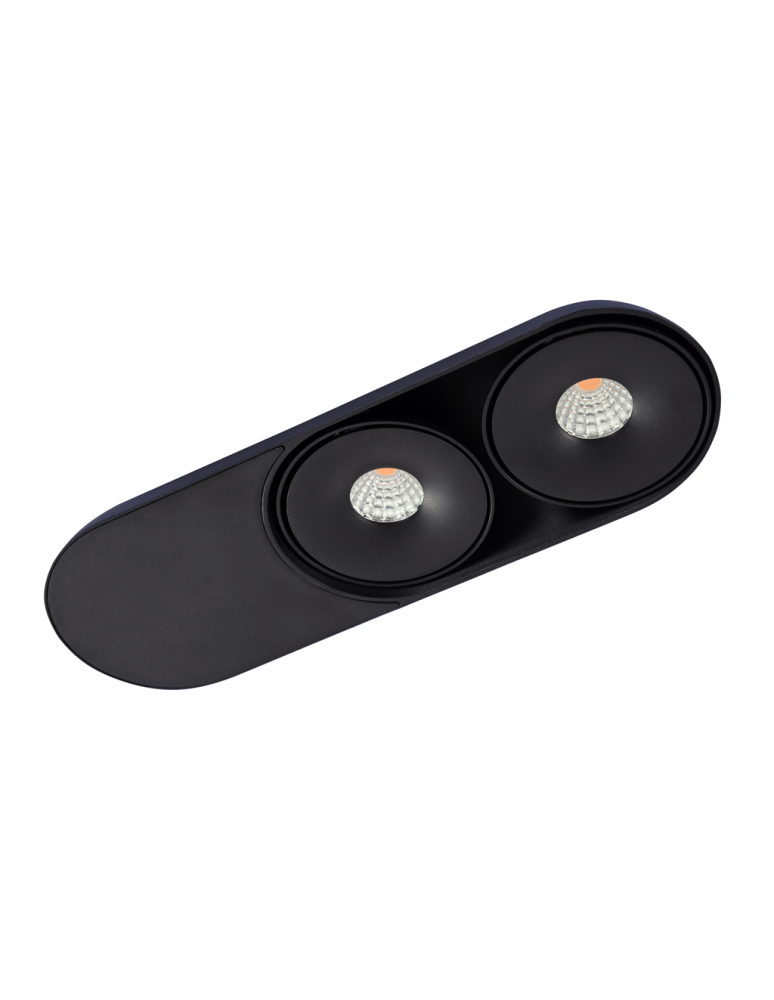 Lampy podtynkowe kierunkowe - Azzardo TORONTO 2 BK LED 2x10W 2x680lm 3000K Wpust Wychylna Czarny AZ4065 - product kolory-swiatla.pl 3