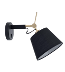 Azzardo ZYTA WALL XS BK/GO BLACK 1xE27 Ścienna z Włącznikiem Ruchoma Z Czarnym Abażurem Ramię Czarno Złote AZ4185 Azzardo ZYTA WALL XS BK/GO BLACK 1xE27 Ścienna z Włącznikiem Ruchoma Z Czarnym Abażurem Ramię Czarno Złote AZ4185