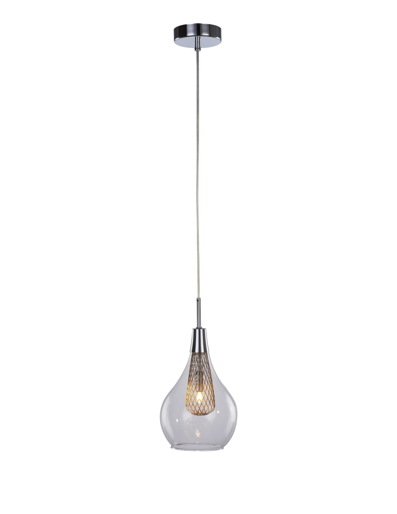 Lampy wiszące - Azzardo ELEKTRA 1 1xG9 Wisząca Przeźroczysty/chrom AZ1687 - produkt kolory-swiatla.pl 1