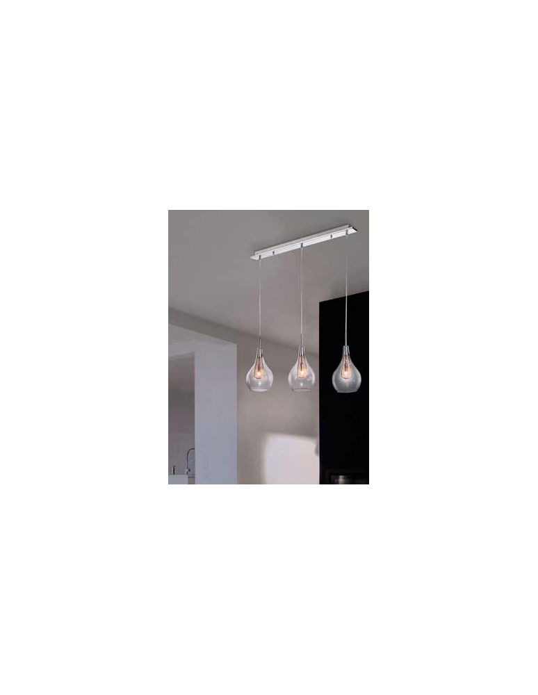 Lampy wiszące na listwie - Azzardo ELEKTRA 3 LINE 3xG9 Wisząca Przeźroczysty/chrom AZ1689 - produkt kolory-swiatla.pl 2