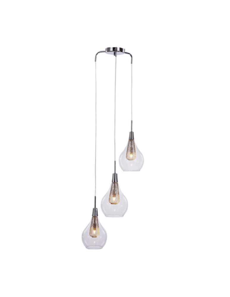 Lampy wiszące na listwie - Azzardo ELEKTRA 3 LINE 3xG9 Wisząca Przeźroczysty/chrom AZ1689 - produkt kolory-swiatla.pl 4