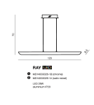 Lampy wiszące LED - Azzardo RAY CHROME 1xLED Wisząca Chrom AZ1695 - product 2