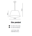 Lampy wiszące - Azzardo OLAV PENDANT BLACK 1xE27 Wisząca Czarny AZ1392 - produkt 2