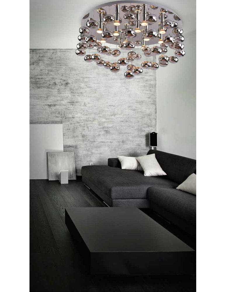 Lampy sufitowe glamour - Azzardo LUVIA 80 CHROME 10xGU10 Sufitowa/Wisząca Chrom AZ2542 - product kolory-swiatla.pl 2