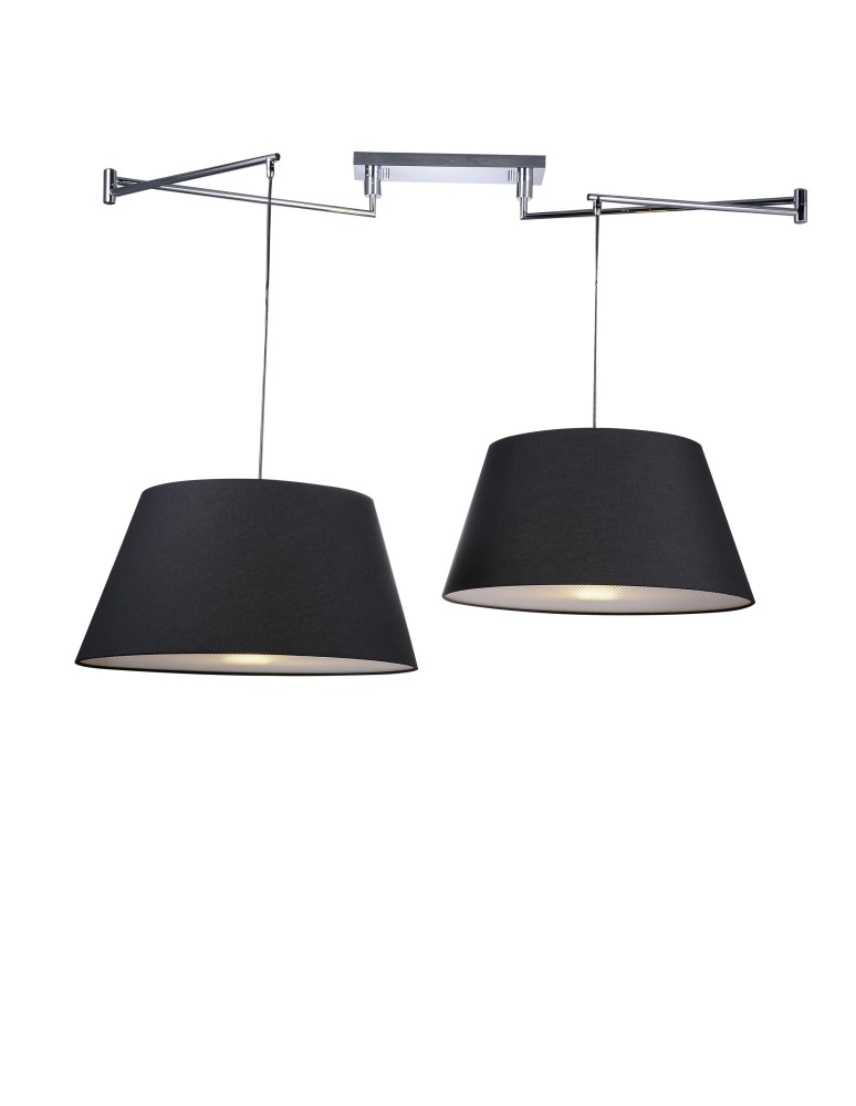 Lampy wiszące podwójne - AZzardo NATALIA 2S Czarny AZ1923/AZ2590 (w komplecie 2x abażur 50cm czarny) Wisząca - produkt kolory-swiatla.pl 1