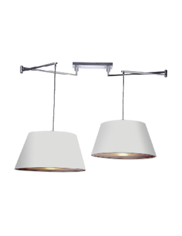 AZzardo NATALIA 2S Biały AZ1923/AZ2592 (w komplecie 2x abażur 50cm biały) Wisząca