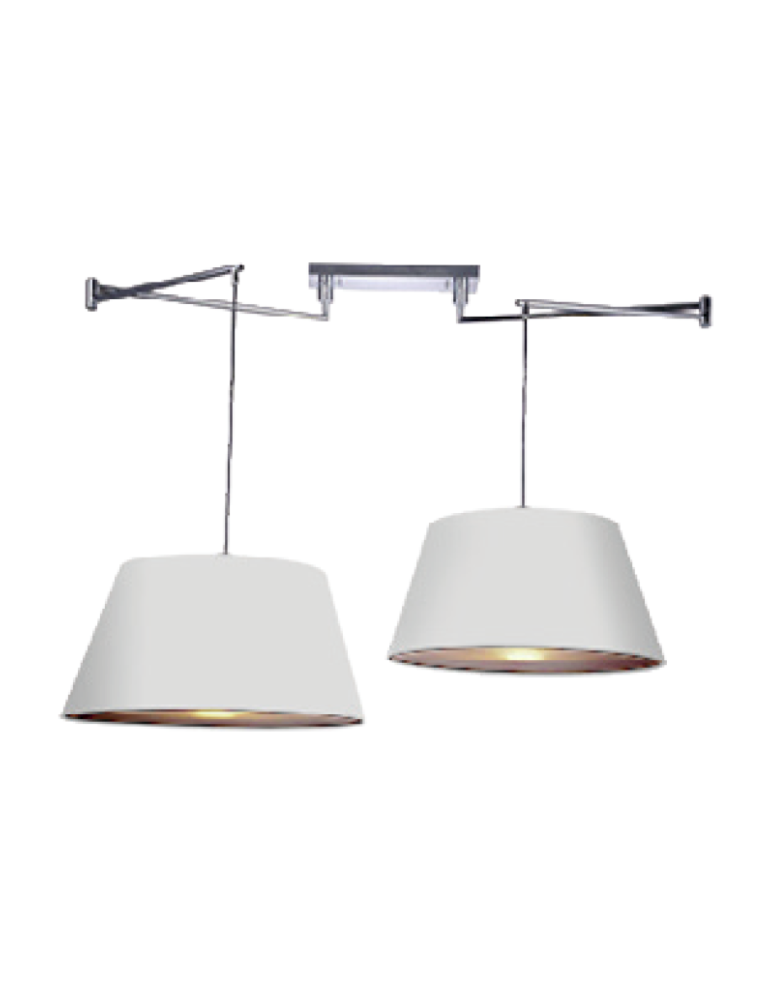 Lampy wiszące podwójne - AZzardo NATALIA 2S Biały AZ1923/AZ2592 (w komplecie 2x abażur 50cm biały) Wisząca - produkt kolory-swiatla.pl 1