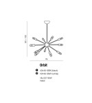 Lampy wiszące - Azzardo ORBIT BLACK 18xE27 Wisząca Czarny AZ1657 - produkt 4