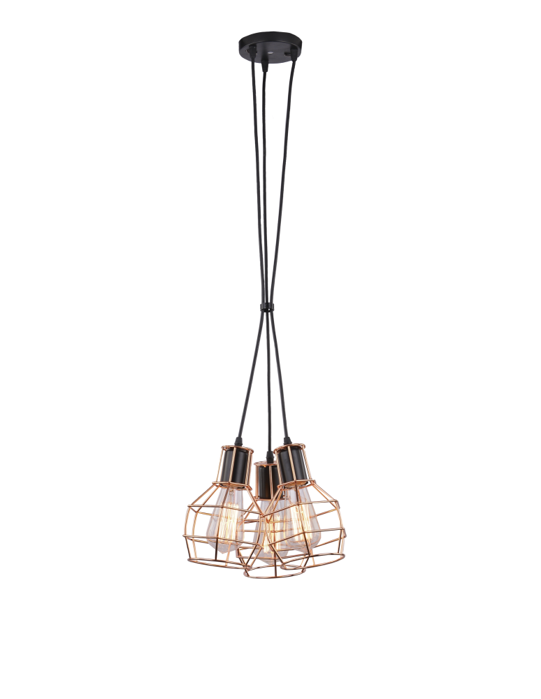 Lampy wiszące - Azzardo CARRON 3 COPPER 3xE27 Wisząca Miedź AZ1660 - produkt kolory-swiatla.pl 1