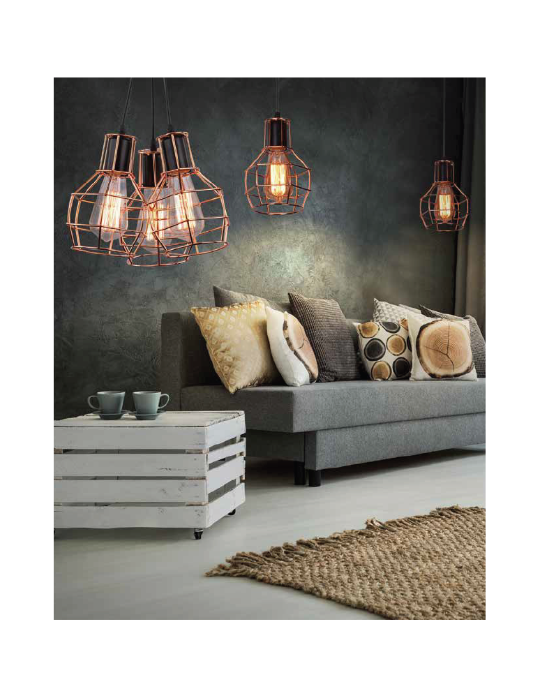 Lampy wiszące - Azzardo CARRON 3 COPPER 3xE27 Wisząca Miedź AZ1660 - produkt kolory-swiatla.pl 2