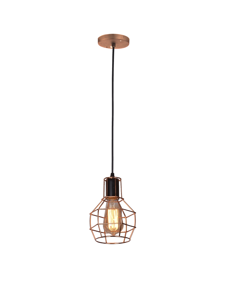 Lampy wiszące - Azzardo CARRON 3 COPPER 3xE27 Wisząca Miedź AZ1660 - produkt kolory-swiatla.pl 4