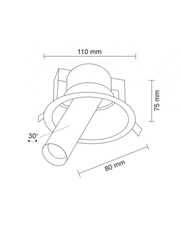 Shilo YAKUMO 1xGU10 MR11 czarny wpuszczana 7804 - produkt 2