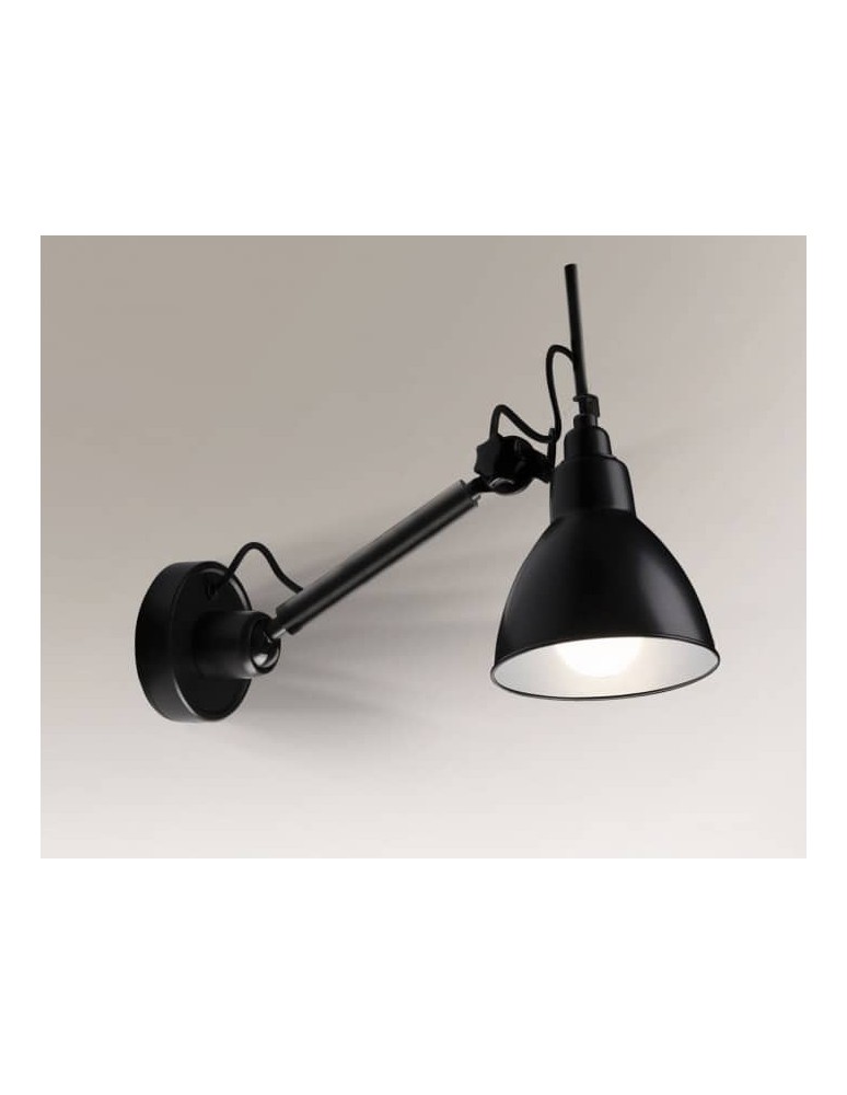 Kinkiety loftowe - industrialne - Shilo DAISEN 1xE27 czarny kinkiet 4481 - produkt kolory-swiatla.pl 1