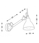 Kinkiety loftowe - industrialne - Shilo DAISEN 1xE27 czarny kinkiet 4481 - product 2