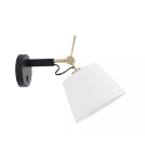 Azzardo ZYTA WALL XS BK/GO WHITE 1xE27 Ścienna z Włącznikiem Ruchoma Z Białym Abażurem Ramię Czarno Złote AZ4187 Azzardo ZYTA WALL XS BK/GO WHITE 1xE27 Ścienna z Włącznikiem Ruchoma Z Białym Abażurem Ramię Czarno Złote AZ4187