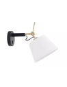 Azzardo ZYTA WALL XS BK/GO WHITE 1xE27 Ścienna z Włącznikiem Ruchoma Z Białym Abażurem Ramię Czarno Złote AZ4187