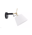 Azzardo ZYTA WALL XS BK/GO GREY 1xE27 Ścienna z Włącznikiem Ruchoma Z Szarym Abażurem Ramię Czarno Złote AZ4186 Azzardo ZYTA WALL XS BK/GO GREY 1xE27 Ścienna z Włącznikiem Ruchoma Z Szarym Abażurem Ramię Czarno Złote AZ4186
