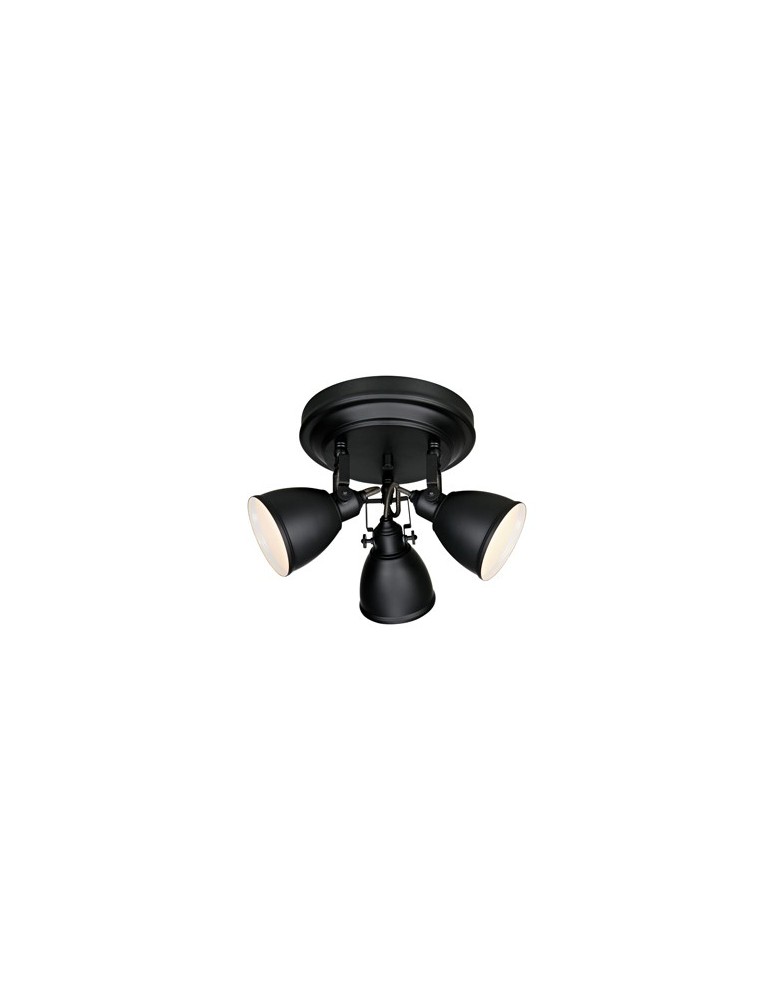 Lampy sufitowe reflektory - Markslojd FJALLBACKA 3L Czarny Mat 105815 Plafon - produkt kolory-swiatla.pl 1