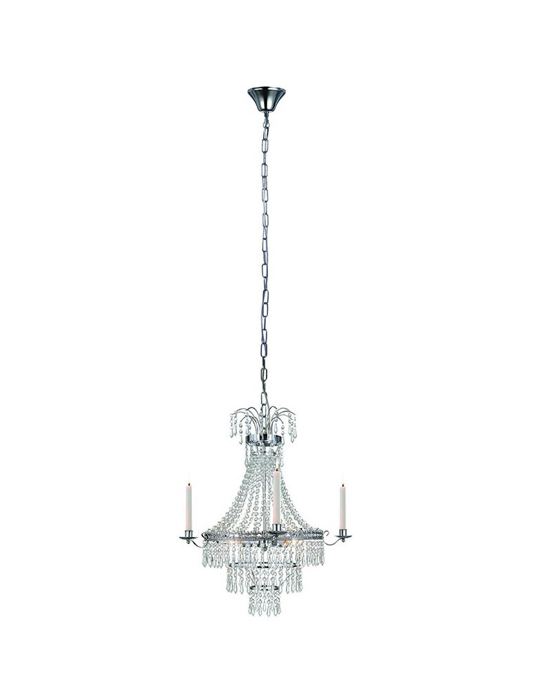 Żyrandole glamour - Markslojd MARIELUND Crown 3L Chrom/Mc 105156 Wisząca - produkt kolory-swiatla.pl 1