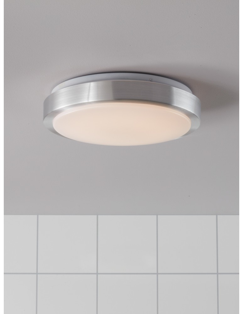 Plafony okrągłe - Markslojd MOON 28cm Led Aluminium/Biały 105958 Plafon - product kolory-swiatla.pl 2