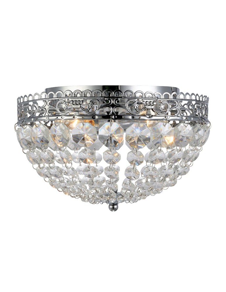 Lampy sufitowe z kryształami - Markslojd SAXHOLM 2L IP21 Chrom/MC 106062 Plafon - produkt kolory-swiatla.pl 1