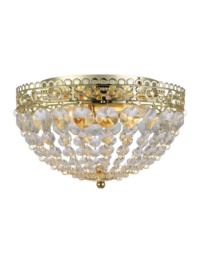Lampy sufitowe z kryształami - Markslojd SAXHOLM 2L Złoty/MC IP21 106063 Plafon - produkt kolory-swiatla.pl 1