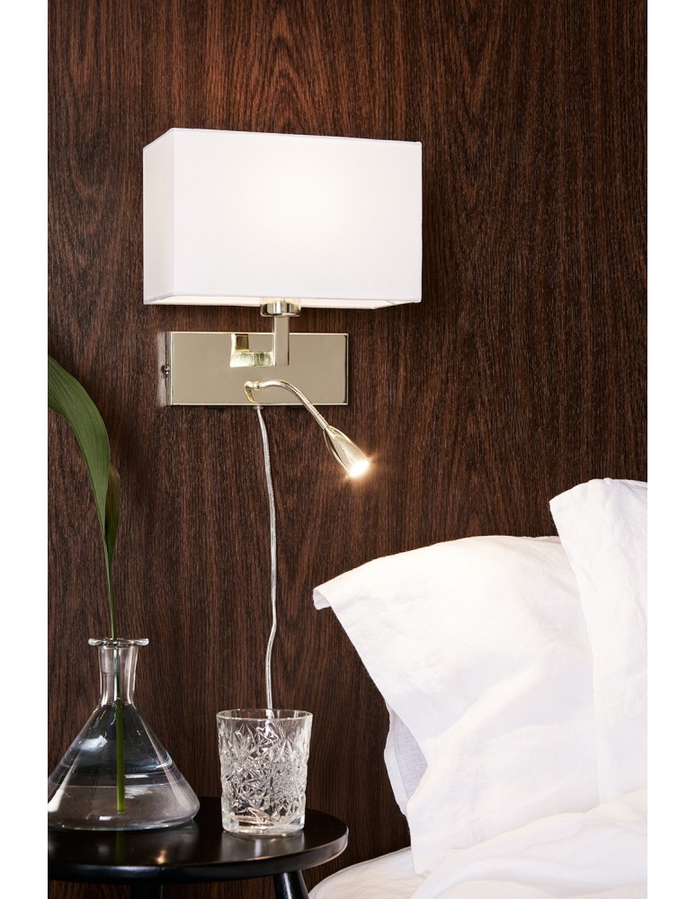 Kinkiety - Markslojd SAVOY Wall 2L Mosiądz/Biały 106308 Kinkiet - product kolory-swiatla.pl 3