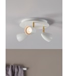 Lampy sufitowe reflektory - Markslojd CIRO Ceiling 3L Biały/Mosiądz 106319 Plafon - product 2