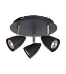 Lampy sufitowe reflektory - Markslojd CIRO Ceiling 3L Czarny/Mosiądz 106320 Plafon - product 1