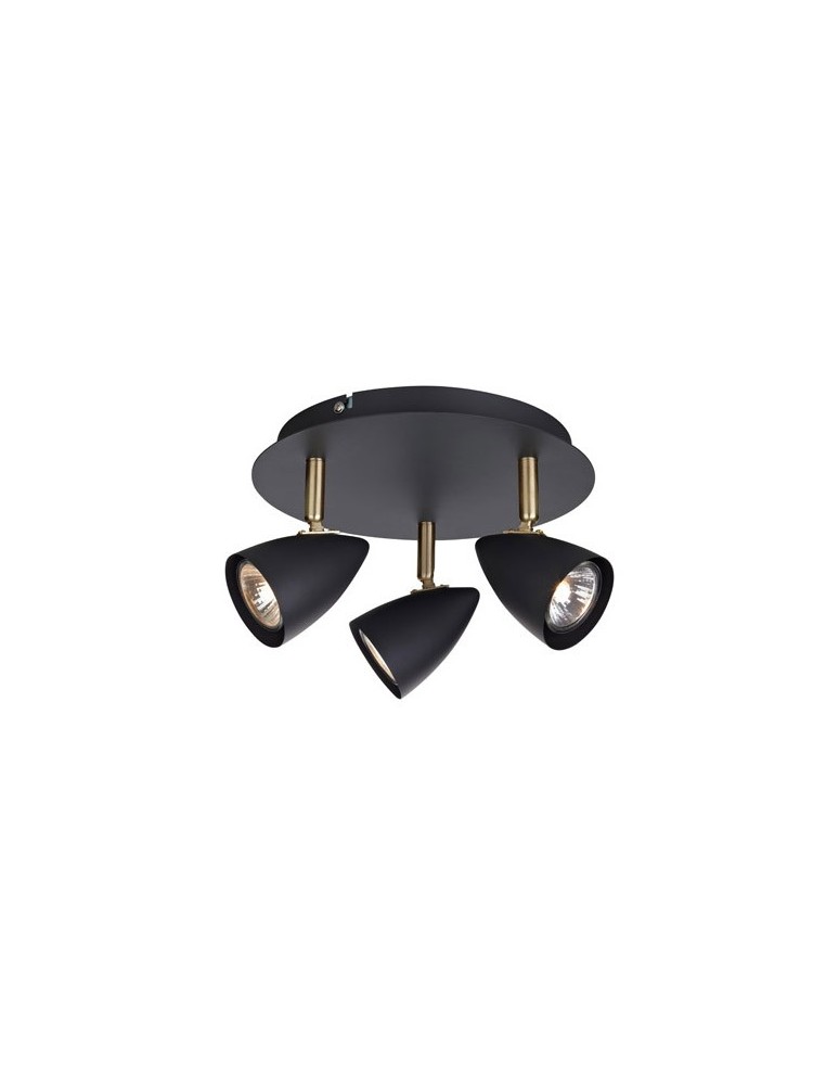 Lampy sufitowe reflektory - Markslojd CIRO Ceiling 3L Czarny/Mosiądz 106320 Plafon - produkt kolory-swiatla.pl 1