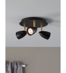 Lampy sufitowe reflektory - Markslojd CIRO Ceiling 3L Czarny/Mosiądz 106320 Plafon - product 2