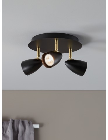 Markslojd CIRO Ceiling 3L Czarny/Mosiądz 106320 Plafon - produkt 2