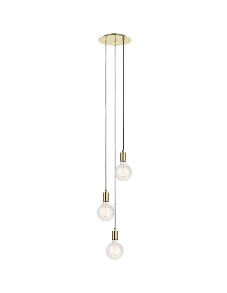 Lampy wiszące żarówki - Markslojd SKY okrągła 3L Mosiądz/Czarny 106333 Wisząca - produkt kolory-swiatla.pl 1