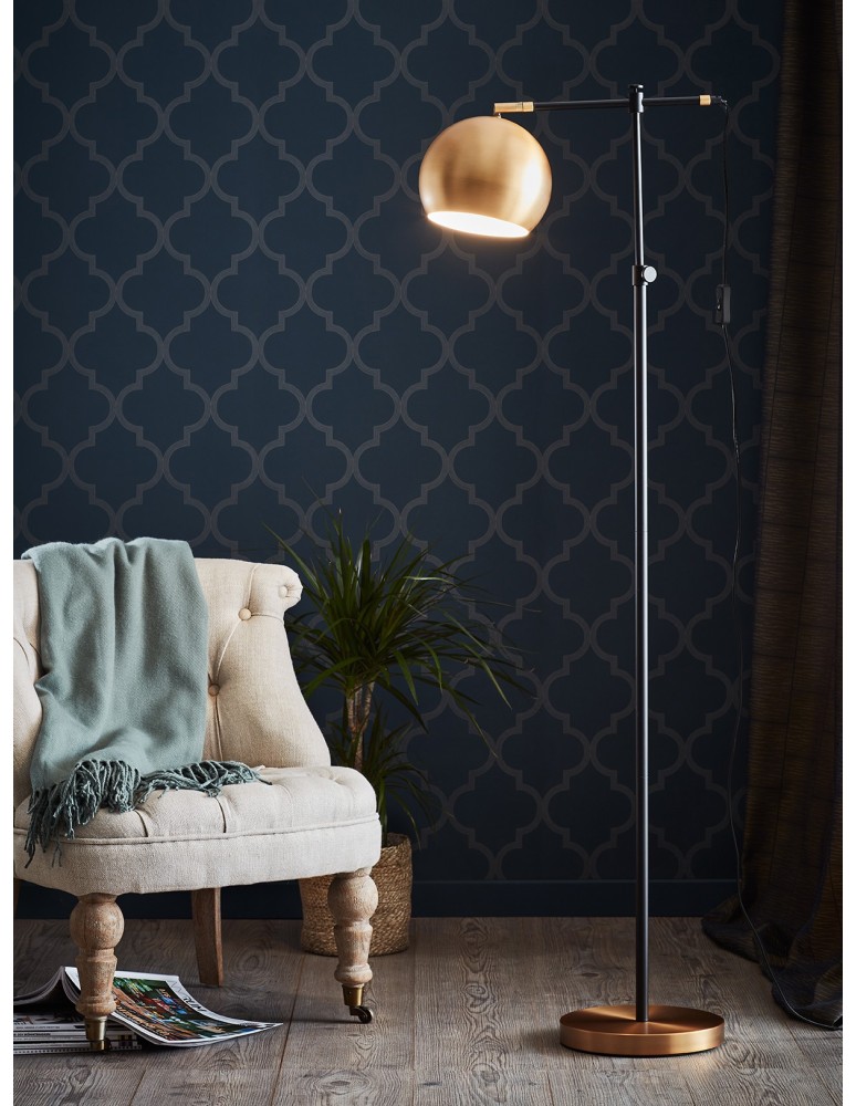 Lampy podłogowe łamane - Markslojd CHESTER 1xE27 Podłogowa Czarny, Brązowy 107231 - product kolory-swiatla.pl 2
