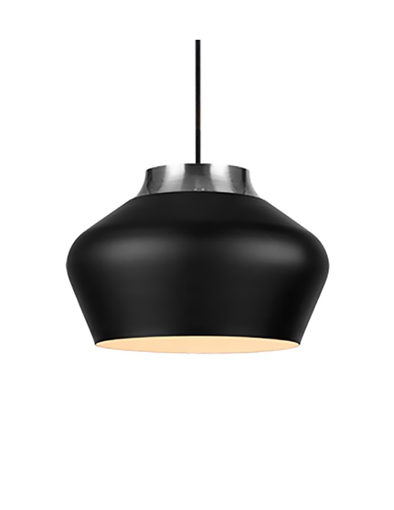 Lampy wiszące - Markslojd KOM Wisząca 31cm 1L Czarny/Stal 107378 - produkt kolory-swiatla.pl 1