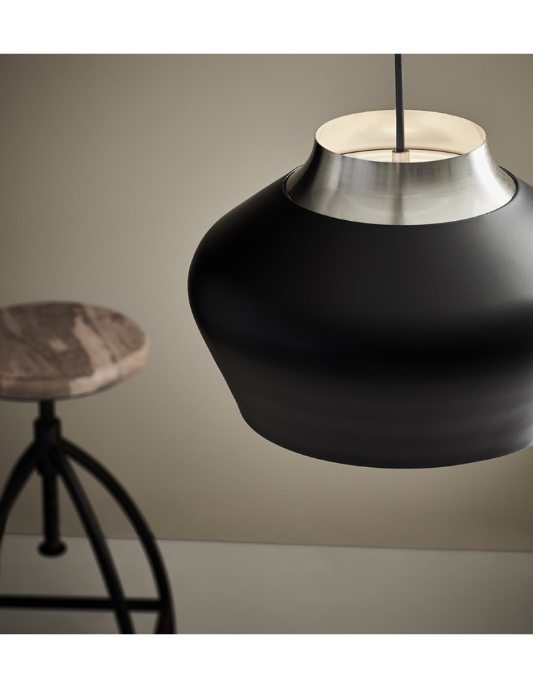 Lampy wiszące - Markslojd KOM Wisząca 31cm 1L Czarny/Stal 107378 - produkt kolory-swiatla.pl 3