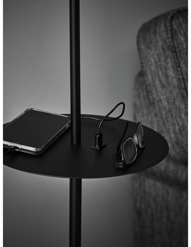 Lampy podłogowe łamane - Markslojd Linear Czarny Podłogowa 1xE14 USB 107307 - product kolory-swiatla.pl 3