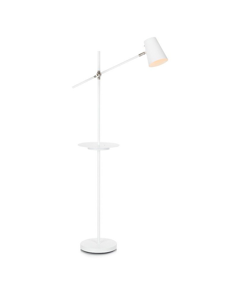 Lampy podłogowe łamane - Markslojd Linear Biały Podłogowa 1xE14 USB 107308 - produkt kolory-swiatla.pl 1