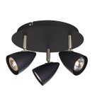 Lampy sufitowe reflektory - Markslojd Ciro Czarny Plafon 3xGU10 107411 - produkt 1