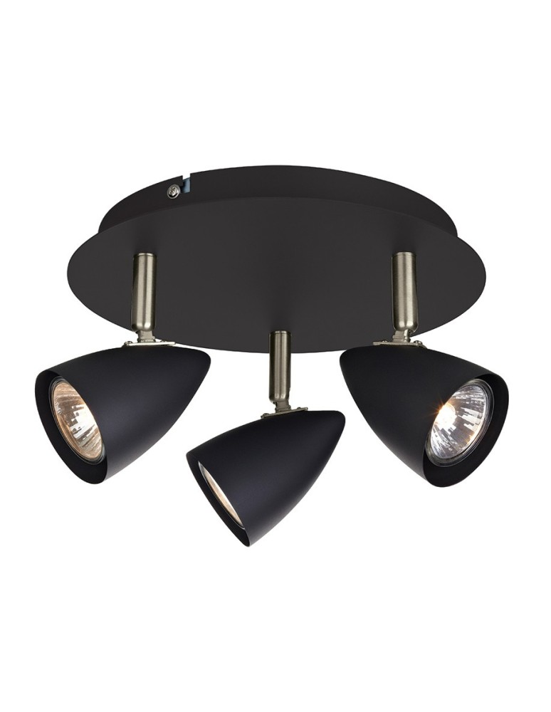 Lampy sufitowe reflektory - Markslojd Ciro Czarny Plafon 3xGU10 107411 - produkt kolory-swiatla.pl 1