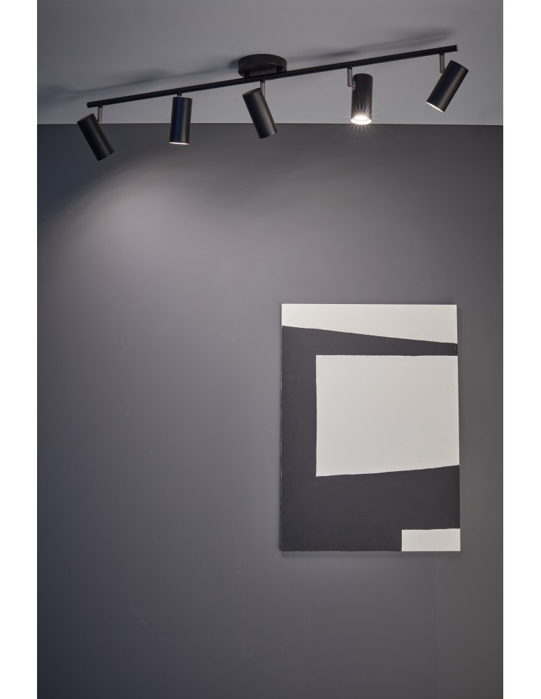 Lampy sufitowe reflektory - Markslojd Barcelona Czarny listwa Sufitowa 5xGU10 107351 - product kolory-swiatla.pl 2