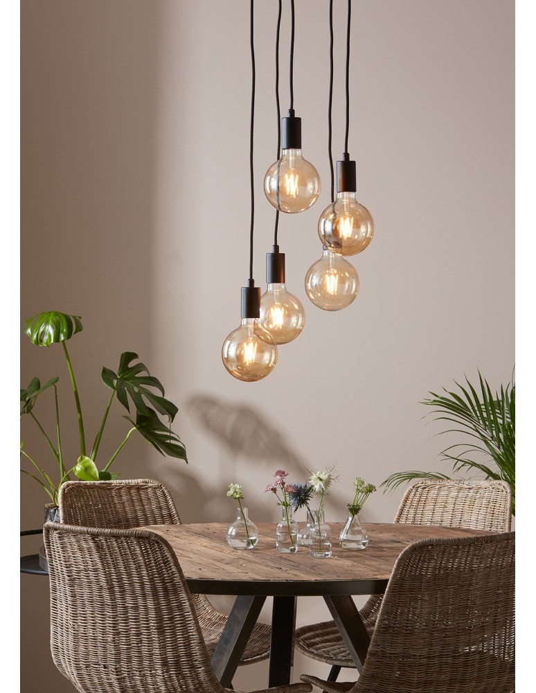 Lampy wiszące żarówki - Markslojd SKY 5L 5xE27 Czarny 107467 wisząca - produkt kolory-swiatla.pl 1