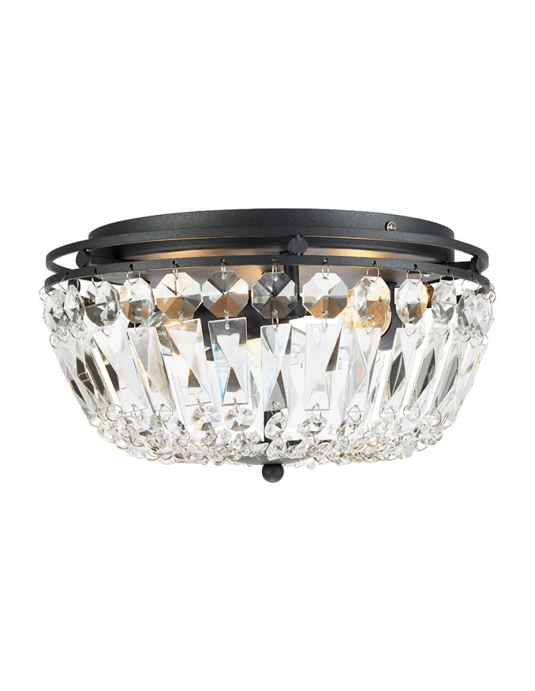 Lampy sufitowe z kryształami - Markslojd VASA 3L 3xE14 Czarny 107587 plafon - produkt kolory-swiatla.pl 1