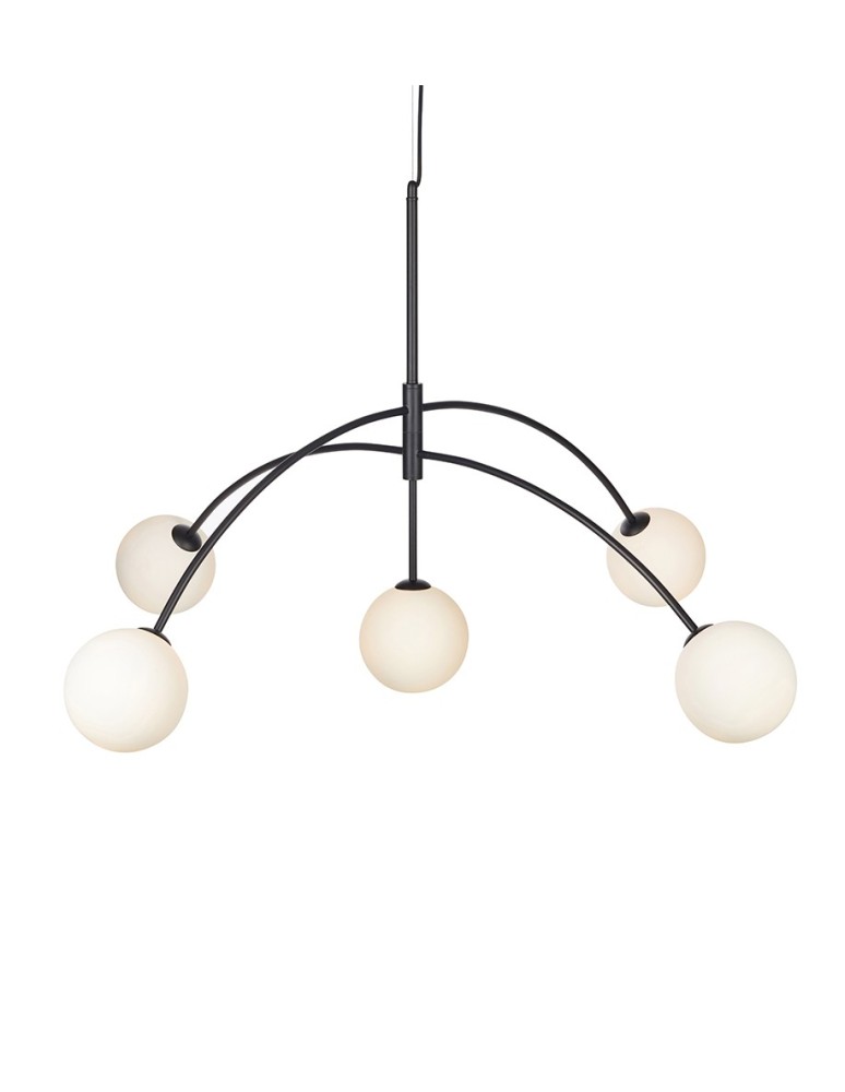 Lampy wiszące - Markslojd HEAVEN 5L 5xG9 Czarny/Opal 107560 wisząca - produkt kolory-swiatla.pl 1