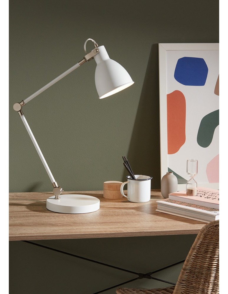 Lampy stołowe do czytania - Markslojd HOUSE Stołowa 1L Biały/Stal 107738 - product kolory-swiatla.pl 2